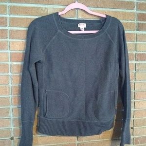 Gray cotton sweater with pockets